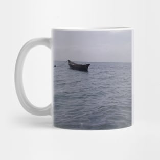 Swahili canoe on Indian ocean Mug